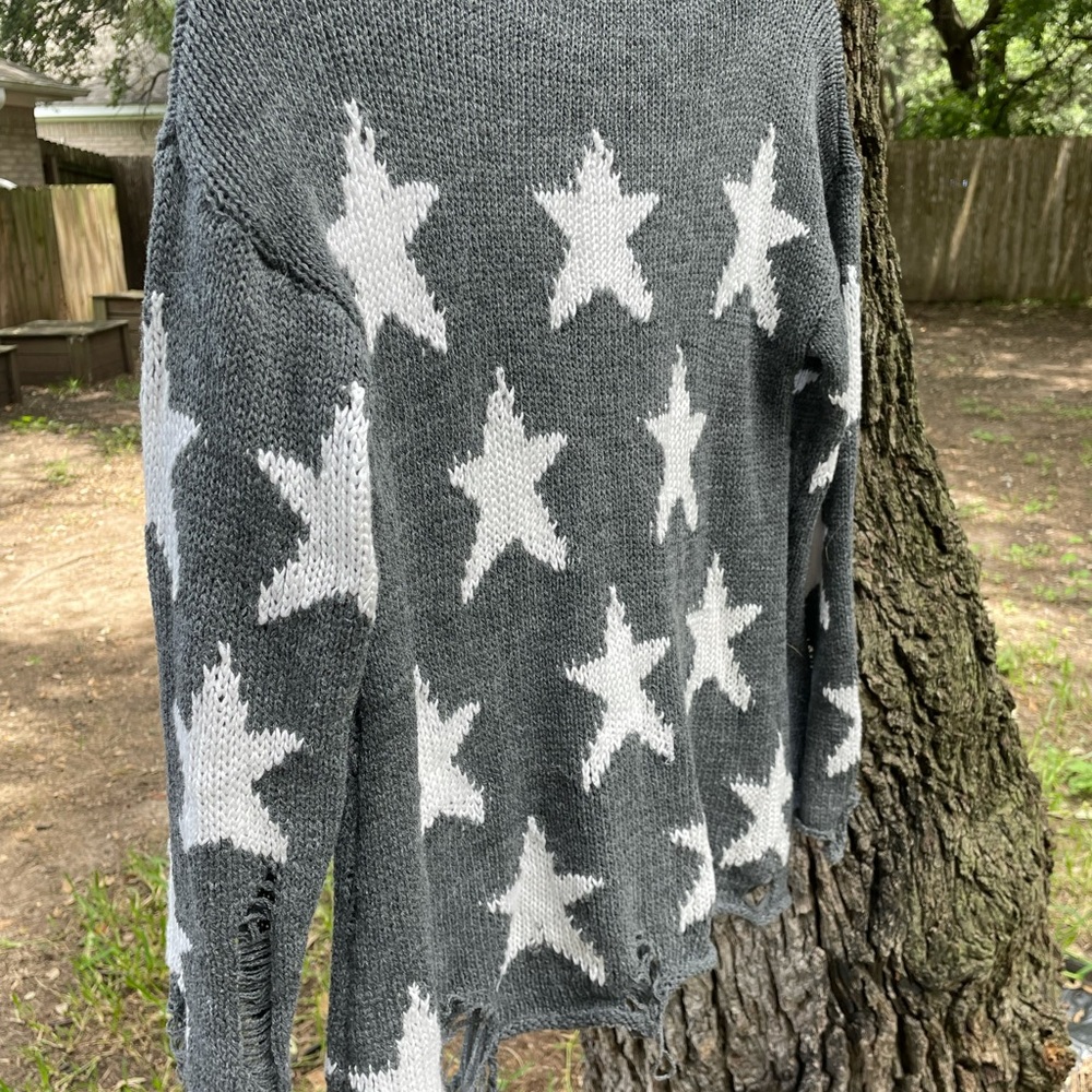 Star Power Distressed Knit Sweater from VICI